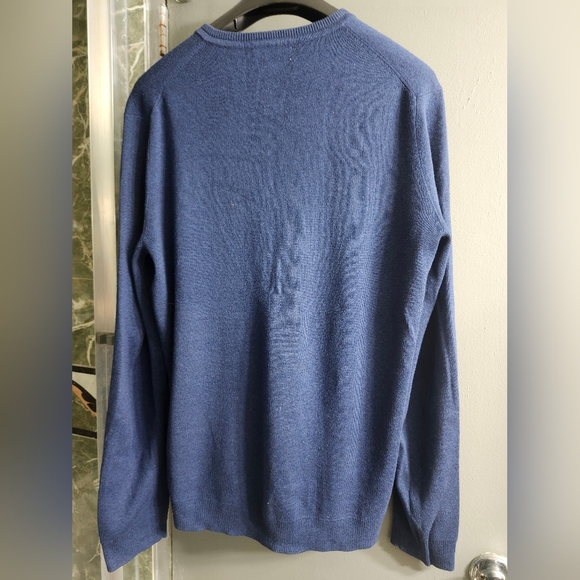 Calvin Klein medium long sleeve vneck cotton modal knit sweater indigo medium - Picture 2 of 5